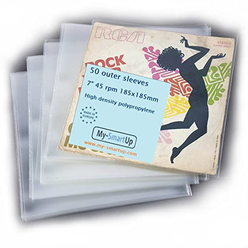 50 pochettes pour vinyle 45 tours 7 188x188mm MADE IN EUROPE
