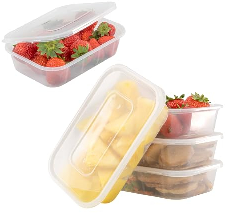 Coselena 50 Pcs Plastic Food Storage Containers - 500ml Microwaveable Food Containers - Reusable Takeaway Tubs with Lids, Sandwich Box, Food Prep with Lids for Indoor & Outdoor Use