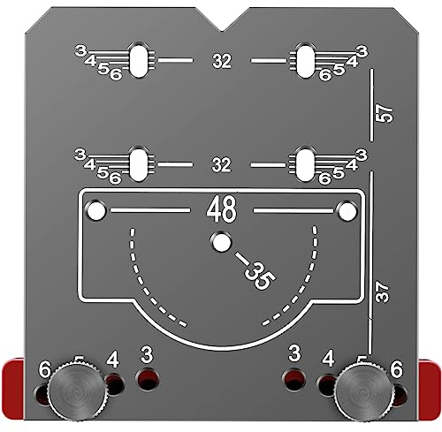 Hinge Punch Locator, Aluminum Alloy High Precision 35MM Hinge Drill Guide Portable Hinge Template Hinge Drilling Jig Kit, Hole Punch Locator Kit for Door Cabinet Cupboard Hinges Mounting (1)