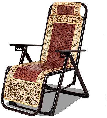 ZFF Tumbonas Plegables Sillón De Relajación Bambú con Almohada Y Portavasos Silla De Gravedad Cero Portátil Respaldo Ajustable para Exterior Interiores Terraza Jardín Playa Camping