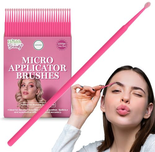 SOL 250pk Disposable Micro Applicator Brushes – Eyelash Cleaning Brush, Spoolie Mascara Wand, Microbrushes for Lashes, Lash Wands for Extensions, Makeup Tools & Travel-Friendly Holiday Essentials