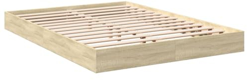 vidaXL Bettgestell ohne Matratze Sonoma-Eiche 140x200 cm Holzwerkstoff