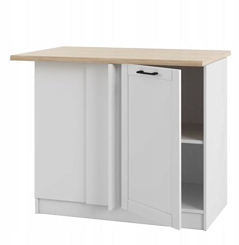 Blinder Eck-Unterschrank - funktionaler Küchenschrank mit flexibler Türmontage - hochwertiger Arbeitsplatte und einfacher Montage - Küchenarbeitsplatte Craft Gold Oak K003