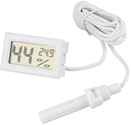 Mångsidig LCD Digital Termometer Hygrometer Display med Extern Sond för Reptiler - Noggrann temperatur- och Fuktighetsövervakning - för Inkubatorer och Stammar