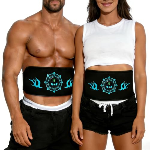 ABS Trainer EMS Muscle Stimulator, EMS Abdominal Toning Belt, Adjustable Ab Trainer for Home Fitness, for Men and Women