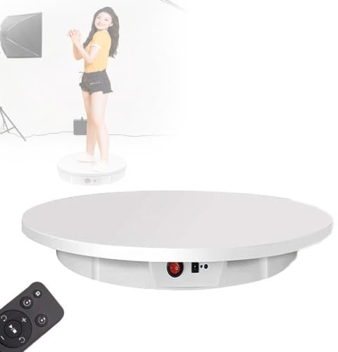Elektriskt Snurrande Displaystativ, Roterande Plattform White-52cm | Med Fjärrkontroll, 360° Jämn Rotation Och Variabel Hastighet (40–120 S), Utmärkt För Skyltdockor,Elektronik Och Samlarobjekt