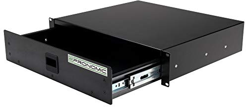Pronomic RD-102 Rackschublade 2 HE (Schublade für 19 Zoll Rack, Snaplock, Stahlblech) schwarz