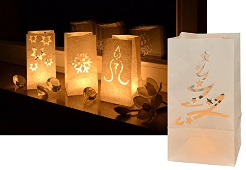 Benelando Schöne Tütenwindlichter 4 Motive - 8-24er Sets (24)