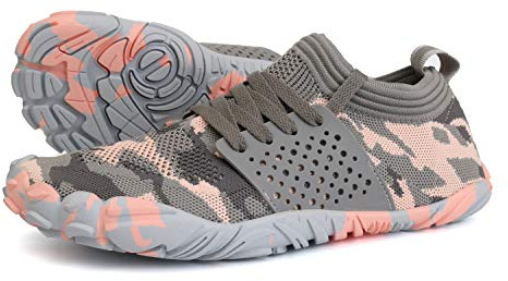 Joomra Women's Barefoot Shoes Zero Drop Wide Toe Box Sneakers, Pink, 8.5