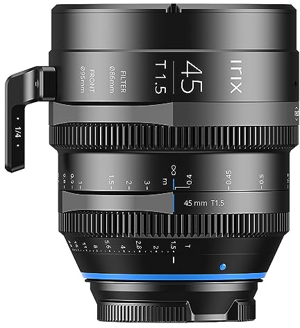 Irix Cine 45 mm T1.5 videoobjektiv för PL-ram (imperial), 45 mm objektiv för PL, 8K UHD, full ram, min fokusering 40 cm, främre gänga, magnetisk ram, 1135 g, filmfilmfilm