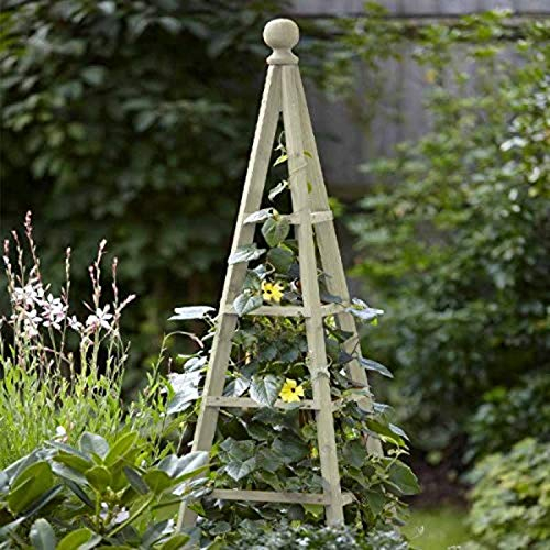 Garden Mile Großer Garten Holz Obelisk oder Bogen Outdoor Bogen Heavy Duty Stark für Rosen Kletterpflanzen Stützstruktur Gartendekoration Ornament (Obelisk Salbei 1,9m)