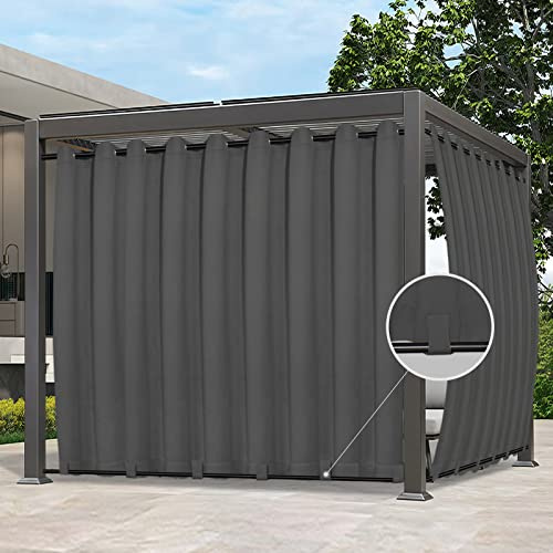 Easy-Going Outdoor Curtains for Patio 1 Panel, 150x84 inch, Grey