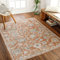 Livabliss Dakar Teppich waschbar in der Waschmaschine - Vintage Teppich waschbar für Wohnzimmer 120x170 cm, Schlafzimmer, Küche - Orientalischer Boho Style Teppiche, Teppich Groß in Braun, Creme, Blau