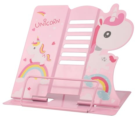 FYting Leseständer,Accountant,Buchständer Kinder,Bücherständer 6 Stufen Verstellbar,für Präsentationen, Lehrbücher, iPad, Kochbücher, Geeignet für Schulen, Küchen und Büros (Rosa)