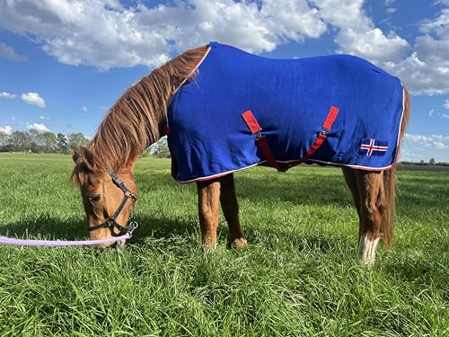 Brama-West Abschwitzdecke Pferd Skandi Pferdedecke - Basic Fleecedecke - Atmungsaktiv - Azzuro, Gr. 115