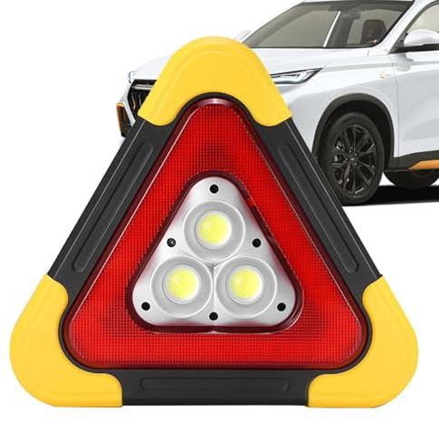 Luz triangular para coche,Luz de advertencia triangular - Luces de triángulos de seguridad,Luces LED triangulares portátiles, plegables, resistentes al agua, multiusos, con carga Solar, para coche, ca