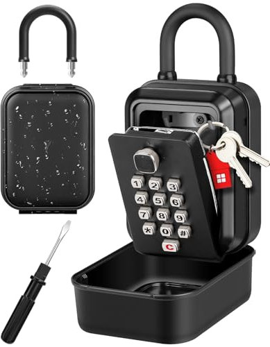 LUROON Cassetta di Sicurezza per Chiavi Grande Cassaforte Portachiavi con Codice di Reset 12 Cifre, Portachiavi Impermeabile, Antiruggine, per Interni ed Esterni