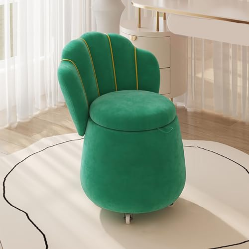 Silla giratoria redonda de terciopelo moderna con sillón tapizado de almacenamiento para guardería, sala de estar, dormitorio, oficina, salón, muebles elegantes y funcionales