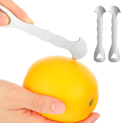 LXUEJIE 2 Pcs Orange Peeler Tool & Citrus Peeler, Stainless Steel Fruit Peelers Multi-Functional Lemon, Grapefruit Peelers For Oranges, Grapefruits, Lemons Safe Cutter