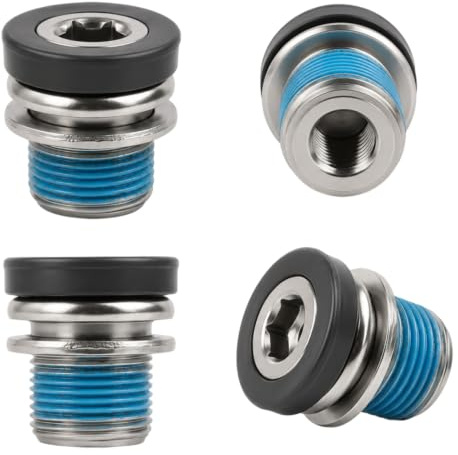 ugescdbi 4 tornillos M15 para brazo de biela para bicicleta con anillo de estanqueidad, tornillos de manivela para bicicleta, tornillos de pedalier de acero inoxidable, tornillo de manivela M15, para
