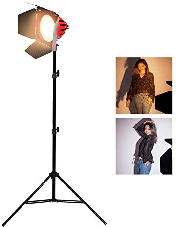 Projecteur Pro pour Studio Photo Vidéo Redhead Red Head Lampe Rouge Lumière 800W Mandarine Eclairage Continu Dimmer 3200K et 2m Trépieds pour Photographie Film Youtube Interviews
