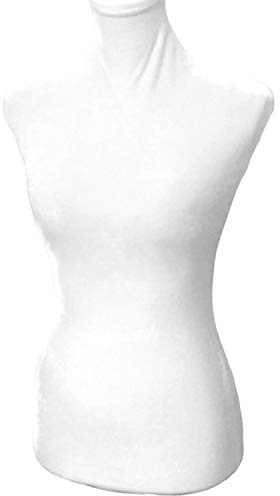 NAVAdeal Superbe Housse en Velours Blanc pour Mannequin 100 % Faite à la Main, Doux et Extensible, pour créateur de Mode, Vente au détail, Boutique de couturière, Mannequin Non Inclus