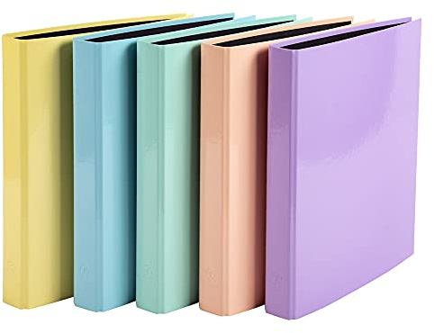 Exacompta 54560E 10er Pack Prem´Touch Aquarel Ringbuch. Made in Germany. 2-D-Ring-Mechanik DIN A4 Füllhöhe 25 mm farbig sortiert Kalender Organizer Ring-Ordner Hefter ideal für Büro und Schule