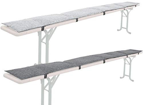 DuneDesign 2er Set: 220 cm Filz Bierbank Polster - 2 cm Dicke Bierbank Kissen zum Wenden - 220x25 Sitzauflagen Bierzeltgarnitur - Sitzpolster für Bierbänke Deko Bierzeltgarnitur Bierbankauflagen Set