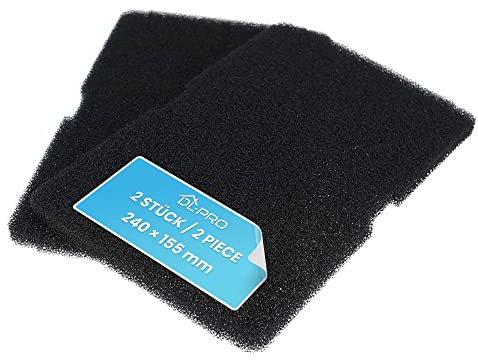 2 x DL-pro skumfilter 240 x 155 mm för Beko Blomberg 2964840100 2964840200 Sockelfilter svampfilter filterskum filtersvamp till värmeväxlare torktumlare värmepump torktumlare