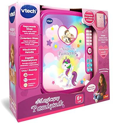 Trefl VTech - Magisches Tagebuch, Interaktives Spielzeug, Einzigartige Notiz, Tagebuch für Foto, Geheimnisse schreiben, Mathematische Rätsel, Spielzeug für Mädchen, für Kinder ab 6 Jahren
