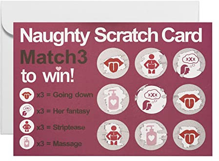 CJ&M Freches Geschenk für sie, freche Rubbelkarte, Rubbelkarte für Erwachsene, Geburtstagsgeschenk für sie, unhöfliche Rubbelkarte, sexy Geschenk. Überraschen Sie Ihre Freundin, Frau oder besonderen