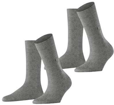 Burlington Damen Socken Everyday Multipack W So Baumwolle einfarbig 2 Paar, Grau Light Grey 3401, 36-41