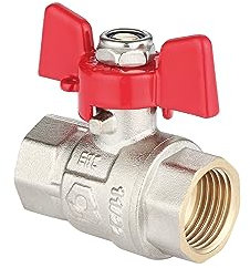 zencQ Vanne à Bille Avec Poignée Papillon 1/2'' FF Poignée à levier- PN40 bar Vanne à bille pour l'industrie, le commerce et le ménage, avec filetage intérieur (1/2 pouce)