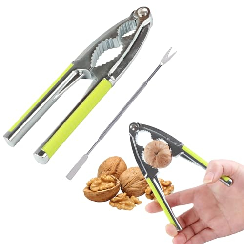 Cutiolly Schiaccianoci in Metallo, Rompinoci Acciaio Inox Con Impugnatura Antiscivolo, Noce Cracker per Noci e Frutti di Mare