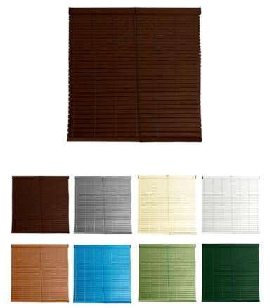 JARDIN202 - Persiana de PVC Alicantina con Polea Metálica | Persiana Enrollable | Estor Enrollable para Ventanas, Puertas, Salón y Cocina | 110 x 120 cm (Nogal)