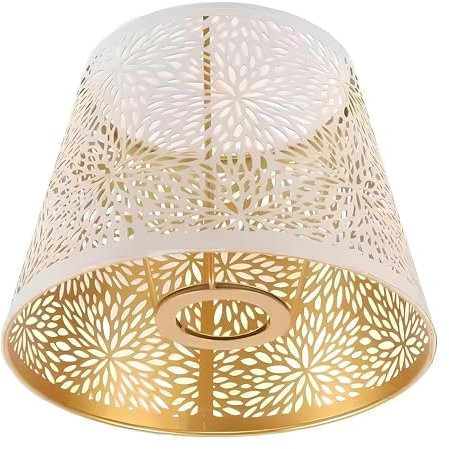 Paralumi Vintage in Metallo, Bianco Oro, Paralumi Lampade E27 E26, Stile Albero della Paralume Decorativo in Ferro Traforato per Lampada da Tavolo, da Parete o da Soffitto