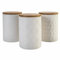 Villa d'Este Home Tivoli Set mit 3 Vorratsdosen 750 ml aus Keramik, Deckel aus Bambus, Shapes Geometrie