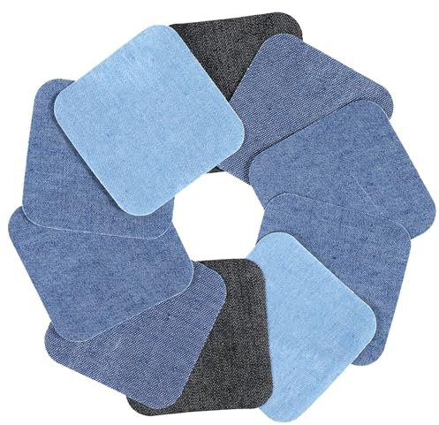 Jeans Flicken zum Aufbügeln,10 Stück Bügelflicken,Aufbügel Patche,Reparatursatz Set Aufbügelflicken,Baumwolle Aufbügelflicken für Jeans,Jacken,Denim Rucksäcke