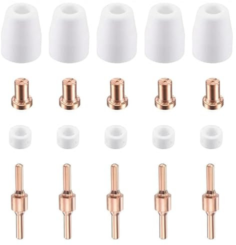 Ksvaye 20 Pcs PT31 Consommables Plasma Decoupeur Plasma Parkside de Rechange de Découpe Plasma Electrodes Bouchons en Céramique Buses Accessoires pour Découpeur Plasma CUT 30 40 50 CT-312