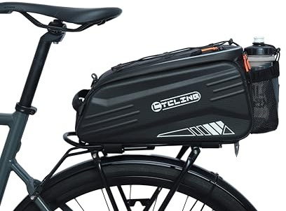 HOMPER wasserdichte Gepäckträgertasche 9L Fahrradtasche für Gepäckträger Multifunktionale Hinter Gepäcktasche Rücksitztasche, Schnell Abnehmbare, Schwarz