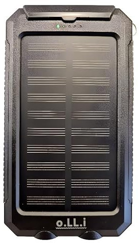 Banco de energía portátil enchufable. Power Bank. Cargador Solar de 10.000mAh a Prueba de Agua y Resistente a Golpes. Linterna y brújula, para celulares, teléfonos y Dispositivos móviles. (Naranja)