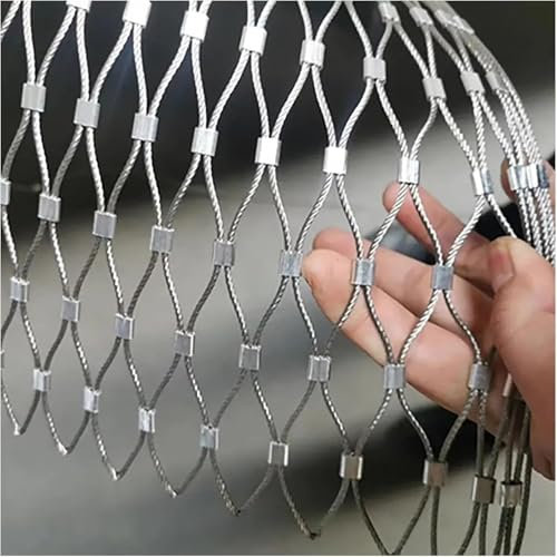 GPECTIFO Grillage en Fil d'acier Inoxydable, clôture en Treillis métallique for clôture de Jardin et de Ferme, Treillis de Protection Contre Les Chutes for escalier de Balcon(Mesh 15cm)
