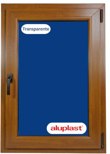Ventana PVC Reforzada Roble Dorado | Cristal Climalit Mate | Perfil Aluplast | Entrega 24/48h (800x1000 Derecha Transparente)
