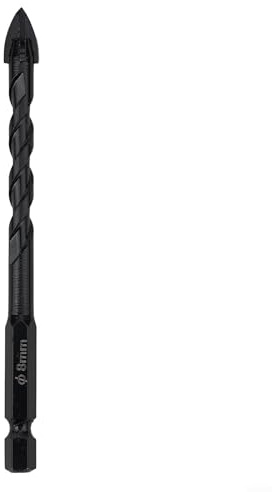 Punte a croce per piastrelle con 14 codolo esagonale, lunghezza 312 mm, per foratura efficiente di progetti in vetro, ceramica e cemento (8 mm)