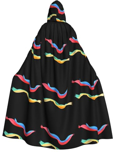 WHJSHOP Foulards colorés flottant dans le vent imprimés cape à capuche pour adulte, cape pour Halloween, jeux de rôle et fêtes costumées