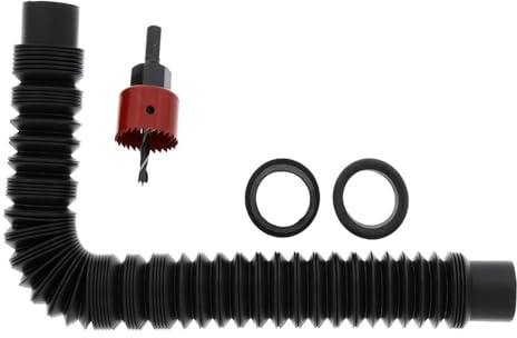 ERYUE Kit Connettore per Barile di Pioggia Conservazione Efficiente Dell'acqua per Lavori All'aperto in Giardino Domestico Plastica Nera 1 Confezione