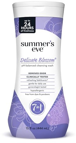 Summer's Eve Cleansing Wash | Delicate Blossom | 15 Ounce | Pack of 1 | pH-Balanced, Dermatologist & Gynecologist Tested
