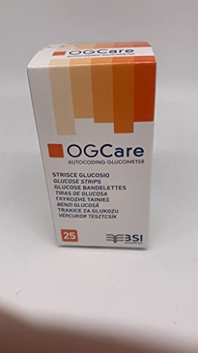 Ogcare Strisce Reattive per Glucometro 25 Unità, 1 unità, 1