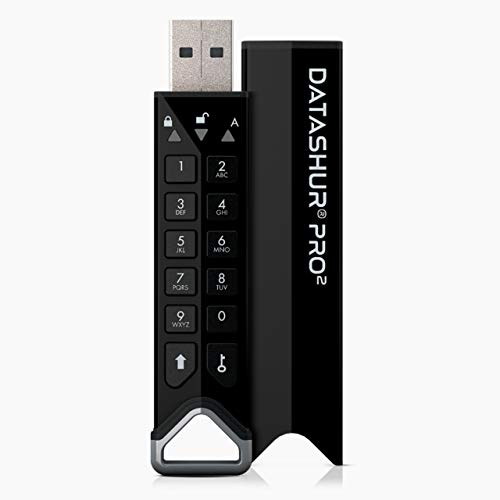 iStorage datAshur PRO2 128 Go - Clé USB sécurisée - Certifié FIPS 140-2 niveau 3 - Protégé par mot de passe - Résistant à la poussière et à l'eau