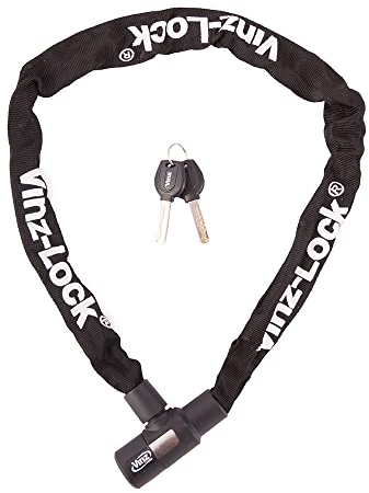 VINZ Ventoux Fahrradschloss Mit Schlüssel ø6mm | Kettenschloss für Fahrrad E-bike | Panzerschloss aus gehärtetem Stahl Schloss Kette | 90-200 cm (150cm)
